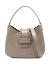 Emporio Armani Small Leather Shoulder Bag In Neutral