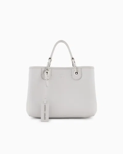Emporio Armani Small Myea Shopper Bag With Deer Print In Grey