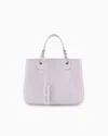 Emporio Armani Small Myea Shopper Bag With Deer Print In Burgundy
