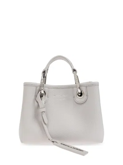 Emporio Armani Small Myea Tote Bag In Grey