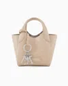 Emporio Armani Small Tote Bag Crocodile Effect In Beige