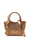 Emporio Armani Compact Polyurethane Shopping Bag In Brown