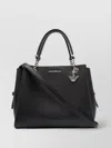 Emporio Armani Pebbled-effect Logo-plaque Tote Bag In Black