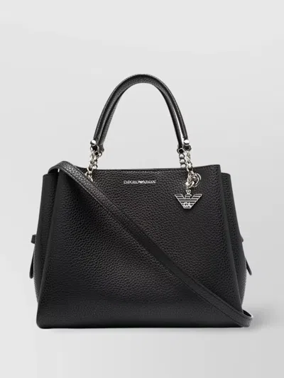 EMPORIO ARMANI SMALL SHOPPING BAG CHAIN DETAIL