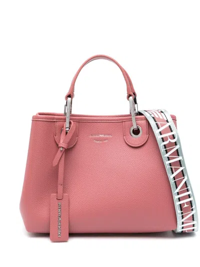 Emporio Armani Small Shopping Handbag In Coral Red