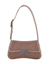 Emporio Armani Rhinestone-embellished Shoulder Bag In Brown