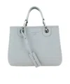 Emporio Armani Official Store Myea Bag Small Shopper Bag With Deer Print In Light Gray