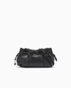 Emporio Armani Small Shoulder Bag With Nappa-leather Drawstring In Black