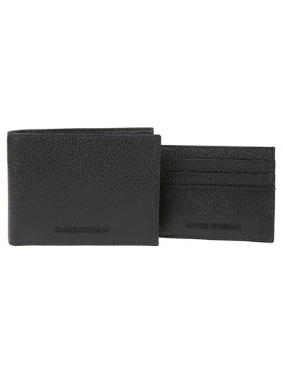 Emporio Armani Gift Box Wallet + Credit Carsd Holder In Black
