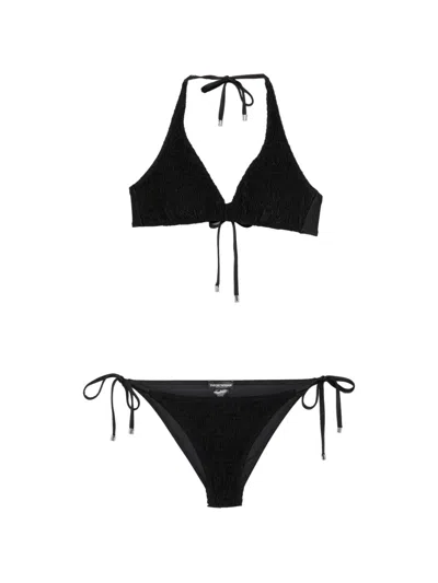 Emporio Armani Gesmokter Neckholder-bikini In Black