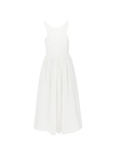 EMPORIO ARMANI SMOCKED-WAIST SLEEVELESS DRESS