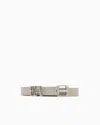 Emporio Armani Smooth Leather Belt With Moulded Ea Buckle In Beige