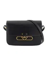 Emporio Armani Smooth Leather Shoulder Bag With Metal Eagle Logo In Black