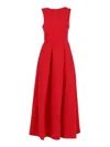 Emporio Armani Smooth Texture Dress With Straight Silhouette In Red