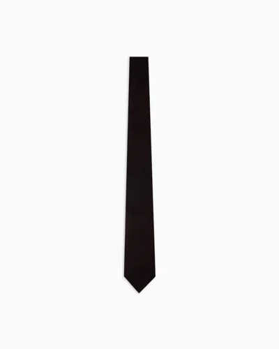 Emporio Armani Smooth Velvet Tie In Black