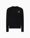 Emporio Armani Asv Lyocell Blend Jersey Jumper With Lunar New Year Embroidery In Black