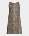 Emporio Armani Snakeskin Effect Sleeveless Mini Shift Dress In Snake Print