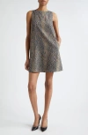 Emporio Armani Snakeskin Effect Sleeveless Mini Shift Dress In Multi