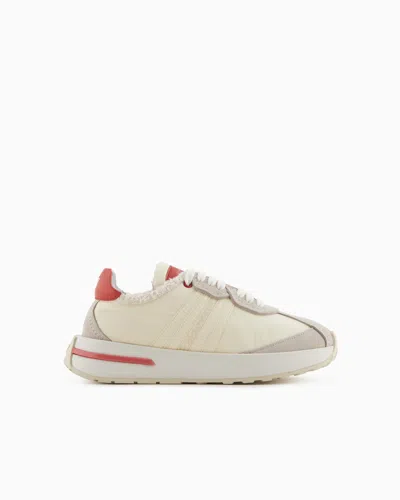Emporio Armani Sneaker In Beige