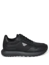 Emporio Armani Asv Recycled Nylon Sneakers With Regenerated Saffiano Details In Black