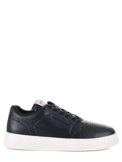 Emporio Armani Side Logo Sneakers In Black