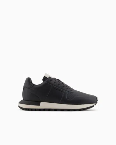 Emporio Armani Sneakers In Navy Blue