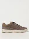 Emporio Armani Suede Leather Sneakers In Braun