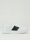 Emporio Armani Calf Leather Grained Texture Sneakers In White