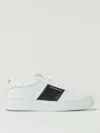 Emporio Armani Calf Leather Grained Texture Sneakers In White