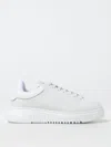 Emporio Armani Sneakers In Grained Leather In Weiss