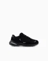 Emporio Armani Sneakers En Mesh Avec Détails En Cuir Suédé Et Logo Aigle In Black