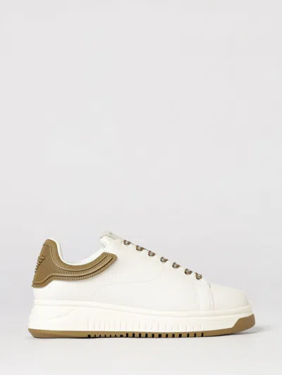 Emporio Armani Leather Sneakers In White