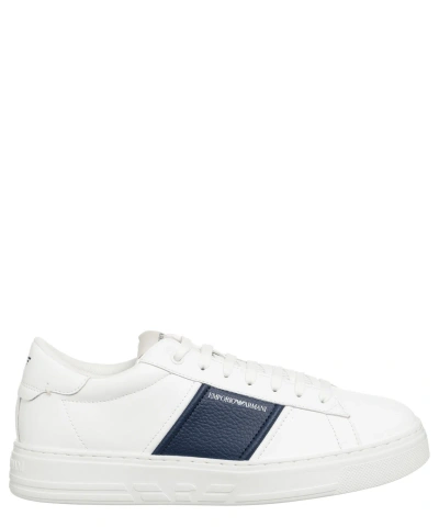 Pre-owned Emporio Armani Sneakers Men X4x570xn840t849 White Leather Logo Detail Shoes
