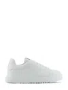 Emporio Armani Cruelty Free Leather Sneakers In White
