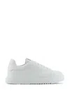 Emporio Armani Cruelty Free Leather Sneakers In White