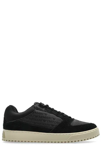 Emporio Armani Sneakers With Logo In Black