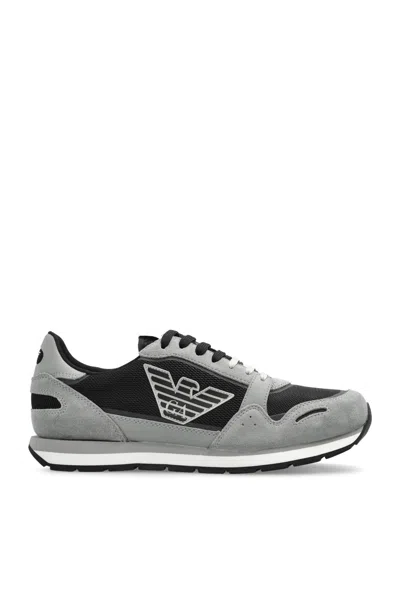 Emporio Armani Sneakers With Logo In Grey