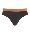 Emporio Armani Soft Modal Briefs In Brown