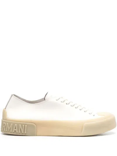 Emporio Armani Soft Rubber Sneaker Shoes In White