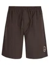 Emporio Armani Drawstring Bermuda Shorts In Printed Modal From The Peace Capsule Collection