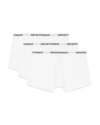 Emporio Armani Solid Boxer Briefs, Pack Of 3 In White