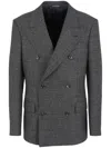 Emporio Armani Grisaille Regular Fit Double Breasted Suit Jacket In Gray