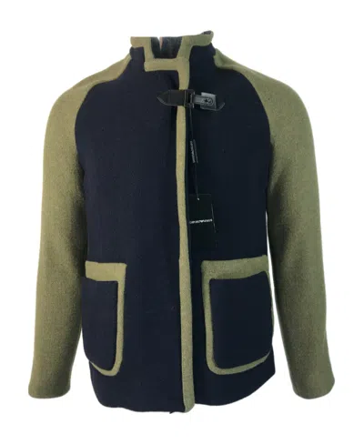 Emporio Armani Spliced Long-sleeved Casual Jacket In Black