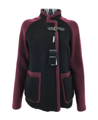 Emporio Armani Spliced Long-sleeved Casual Jacket In Black