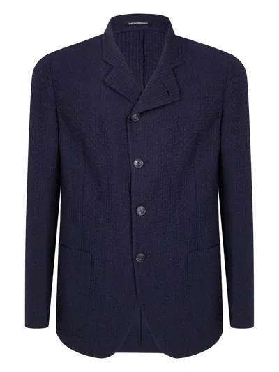 EMPORIO ARMANI SPLIT JACKET,EM000144.TE16182 MB036 BLUE BLACK