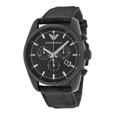 Emporio Armani Sport Chronograph Black Dial Black Canvas Men's Watch Ar6051