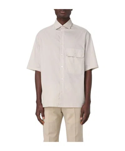 Emporio Armani Spread-collar Cotton Shirt In White