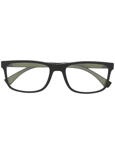 Emporio Armani Square Frame Glasses In Black