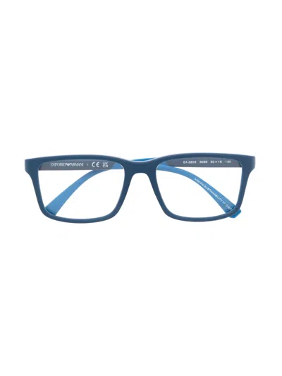 Emporio Armani Kids' Square-frame Glasses In Blue
