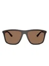 Emporio Armani Square-frame Sunglasses In Brown